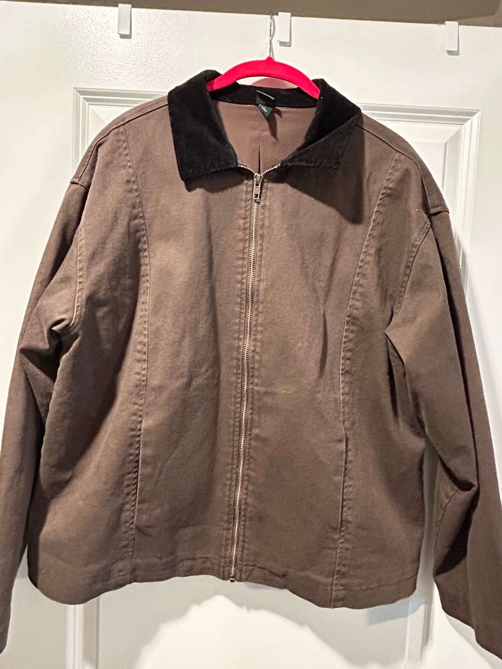 Womens Brown Barn Jacket with Contrast Collar Large Brand new/ Tags removed